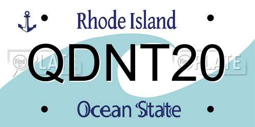 QDNT20 Rhode Island License Plate
