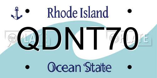 QDNT70 Rhode Island License Plate