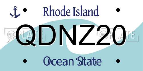 QDNZ20 Rhode Island License Plate