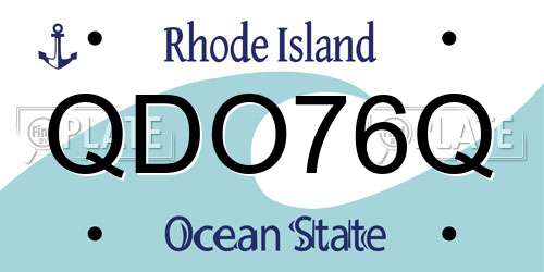 QDO76Q Rhode Island License Plate