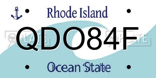 QDO84F Rhode Island License Plate