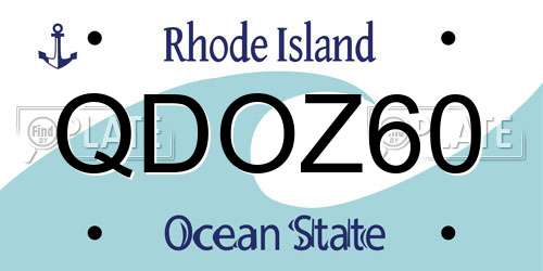 QDOZ60 Rhode Island License Plate