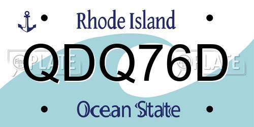 QDQ76D Rhode Island License Plate