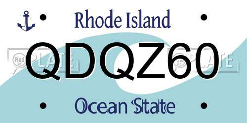 QDQZ60 Rhode Island License Plate