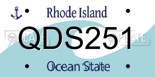 QDS251 Rhode Island License Plate