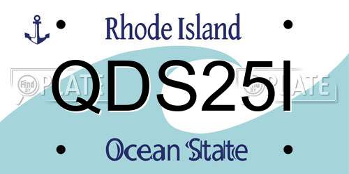 QDS25I Rhode Island License Plate
