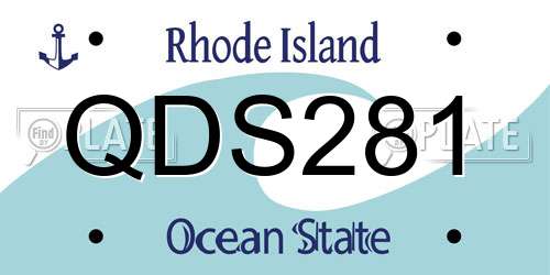 QDS281 Rhode Island License Plate