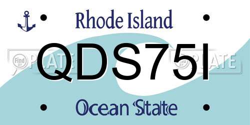 QDS75I Rhode Island License Plate
