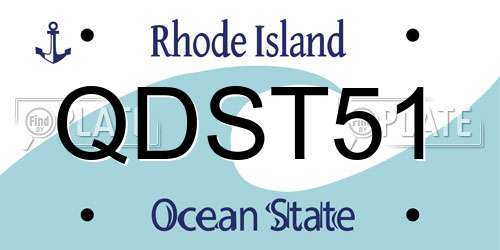 QDST51 Rhode Island License Plate