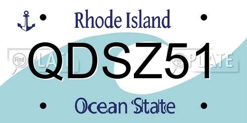 QDSZ51 Rhode Island License Plate