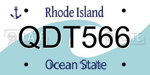 QDT566 Rhode Island License Plate