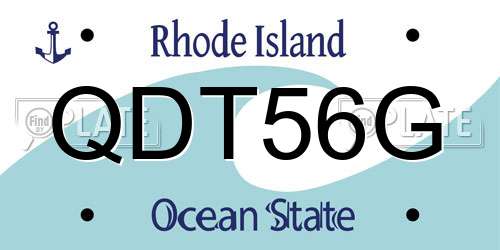 QDT56G Rhode Island License Plate