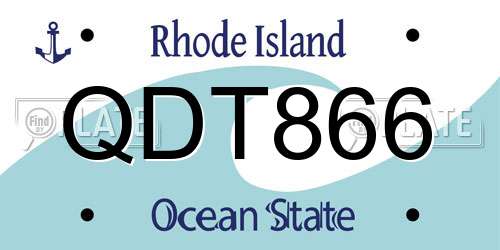 QDT866 Rhode Island License Plate