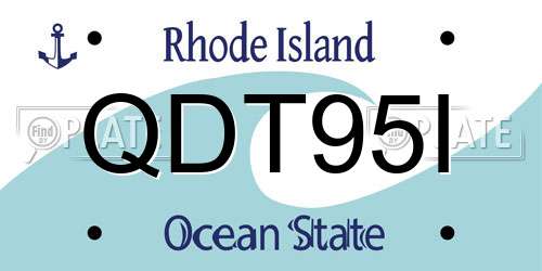QDT95I Rhode Island License Plate