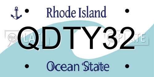 QDTY32 Rhode Island License Plate