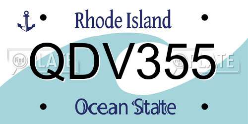 QDV355 Rhode Island License Plate