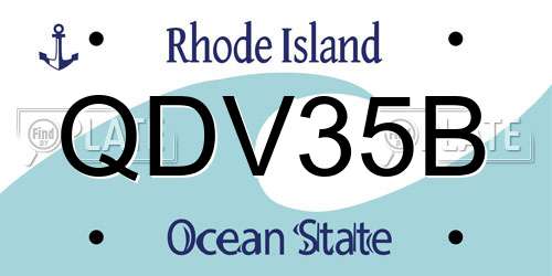 QDV35B Rhode Island License Plate