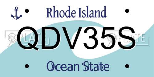 QDV35S Rhode Island License Plate