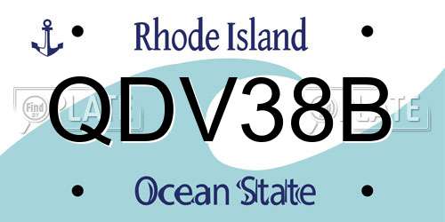 QDV38B Rhode Island License Plate