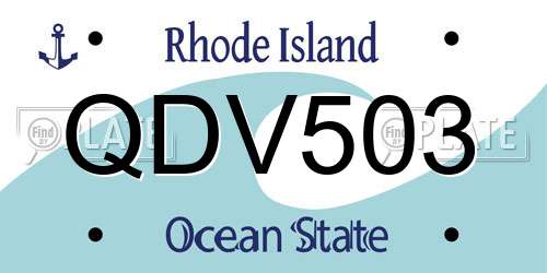 QDV503 Rhode Island License Plate