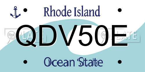 QDV50E Rhode Island License Plate