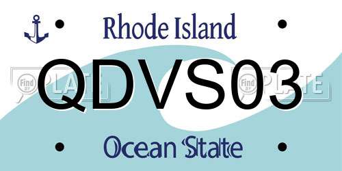 QDVS03 Rhode Island License Plate