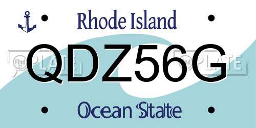 QDZ56G Rhode Island License Plate