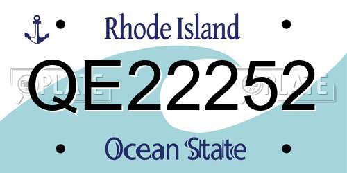 QE22252 Rhode Island License Plate