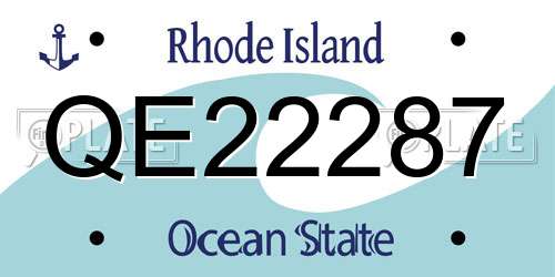 QE22287 Rhode Island License Plate