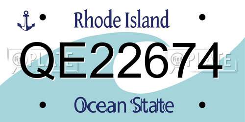 QE22674 Rhode Island License Plate