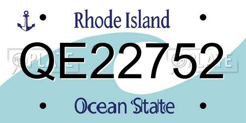 QE22752 Rhode Island License Plate
