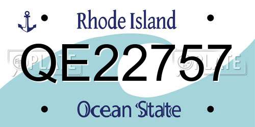 QE22757 Rhode Island License Plate