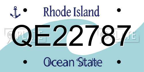 QE22787 Rhode Island License Plate