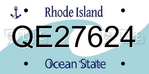 QE27624 Rhode Island License Plate