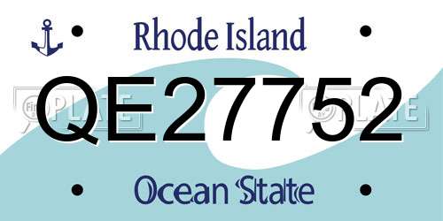 QE27752 Rhode Island License Plate