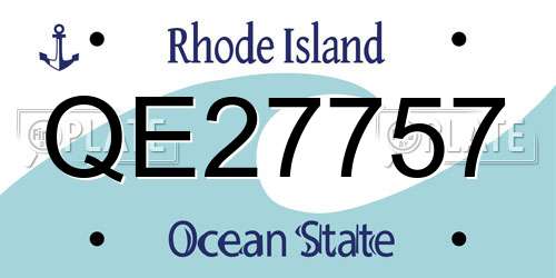 QE27757 Rhode Island License Plate
