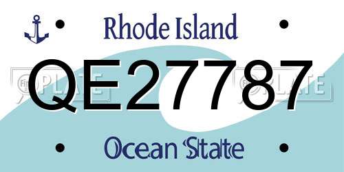 QE27787 Rhode Island License Plate