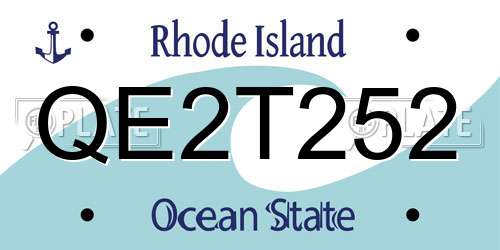QE2T252 Rhode Island License Plate