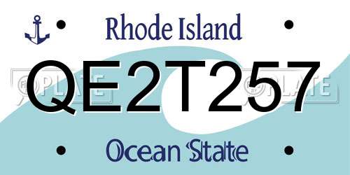 QE2T257 Rhode Island License Plate