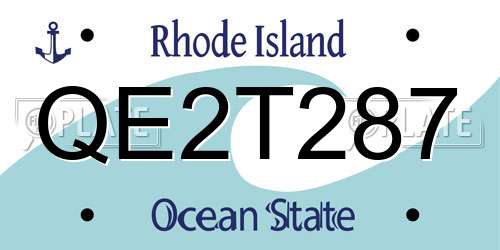 QE2T287 Rhode Island License Plate
