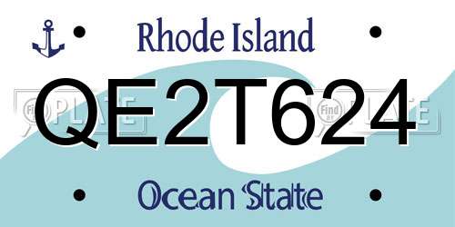 QE2T624 Rhode Island License Plate
