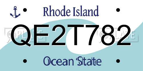 QE2T782 Rhode Island License Plate