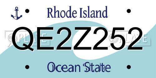 QE2Z252 Rhode Island License Plate