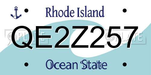 QE2Z257 Rhode Island License Plate