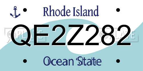 QE2Z282 Rhode Island License Plate