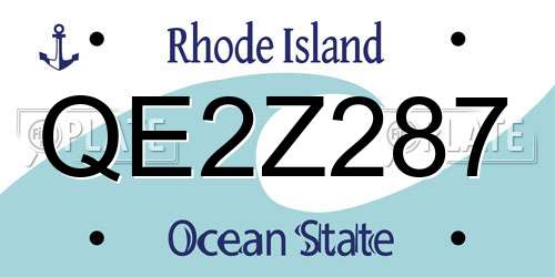 QE2Z287 Rhode Island License Plate