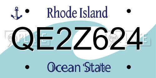QE2Z624 Rhode Island License Plate
