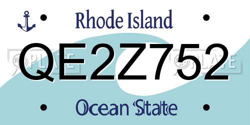 QE2Z752 Rhode Island License Plate