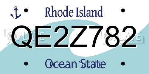 QE2Z782 Rhode Island License Plate