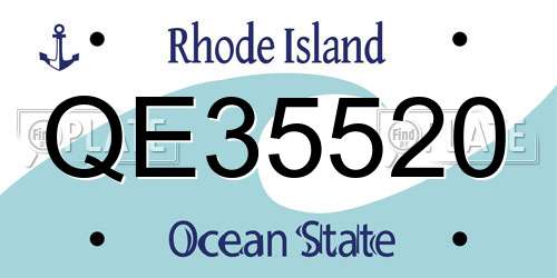 QE35520 Rhode Island License Plate